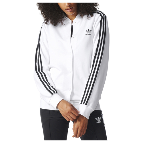 adidas white track jacket women's